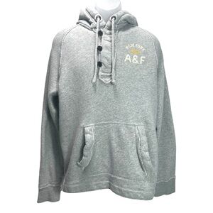 Abercrombie & Fitch Y2K Men’s XL Muscle Fit Hoodie Gray Henley Vintage 2000s
